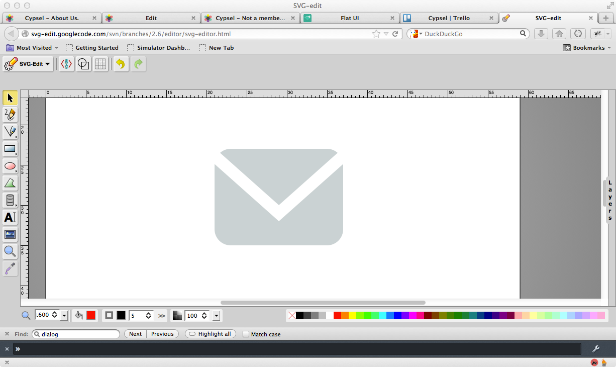 Original envelope edit screenshot.